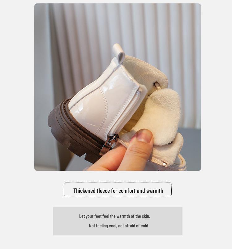 Dziewczęce aksamitne botki do kostki z cyrkoniami - Zapinane na zamek z boku, Jesień/Zima