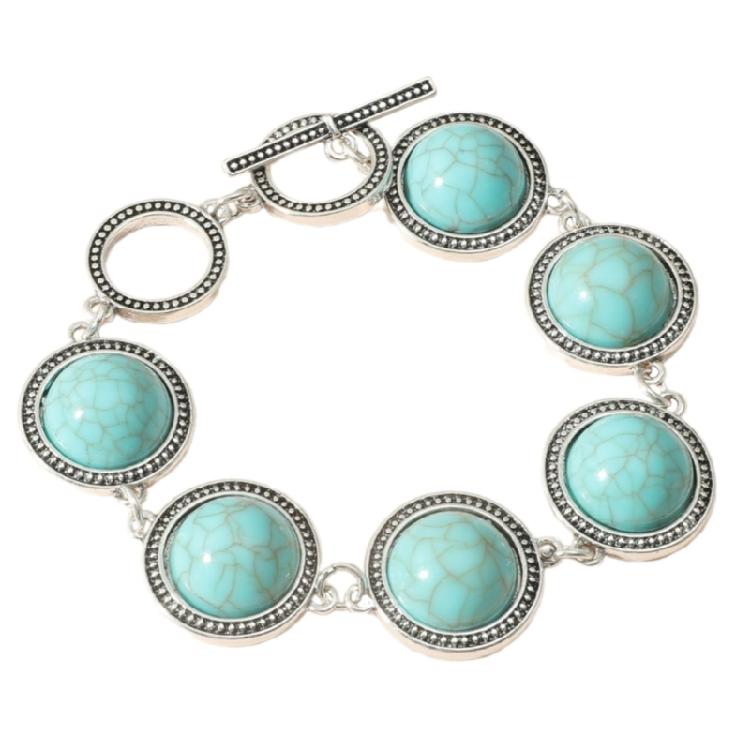 Элегантный Шарм Богемный Винтажный Стиль Каменный Браслет Аксессуар для Женщин, с Прочными Бусинами и Регулируемым Ремешком