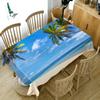 Tischdecke mit Strand-, Meereslandschafts- und Kokosnussbaum-Muster, dicke Baumwolle, rechteckig, rund, für Hochzeits-Picknick-Partys