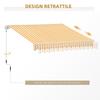Manual Retractable Awning 295 x 245 cm Outdoor Terrace Awning with Crank, Adjustable Angle 45 degrees-85 degrees