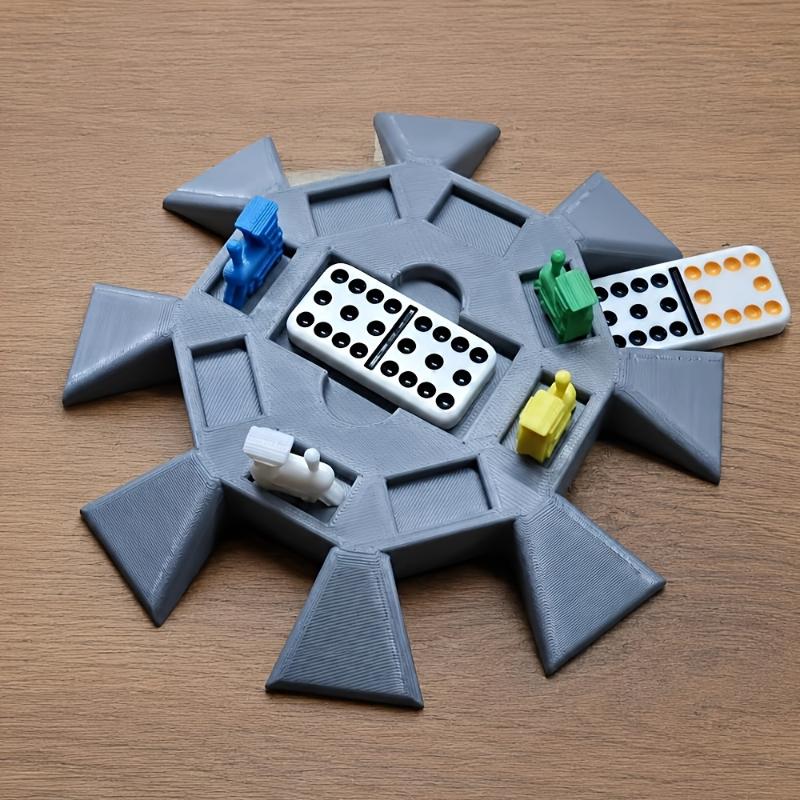 Mexican Train Domino Hub Durable Plastic 8 Slot Design For Family Game Nights Party Gatherings Domino Accessory