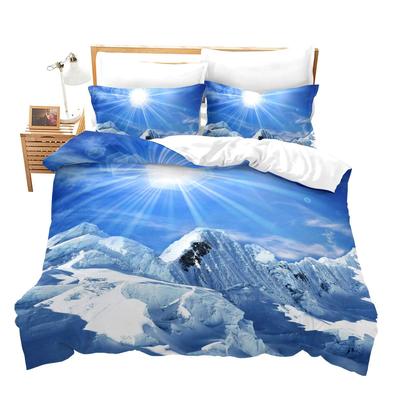 Bettbezug-Set Atemberaubende Schneeberglandschaft Mit Weidenden Pferden Design Perfekt Für Naturliebhaber Weich Warm Und Atmungsaktiv Queen