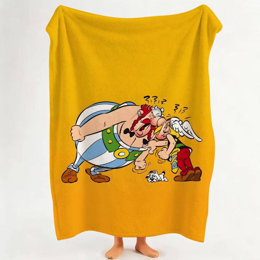 Comic A Asterix Throw Flannel Throw Blanket Suitable for Sofa Living Room Bedroom