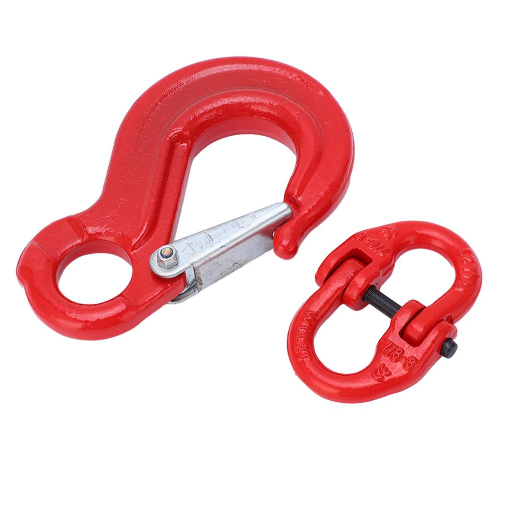 Slip Hook Eye Sling Heavy Duty 2T Bearing Trailer Lifting Chain Connector with 2 Ring Buckle