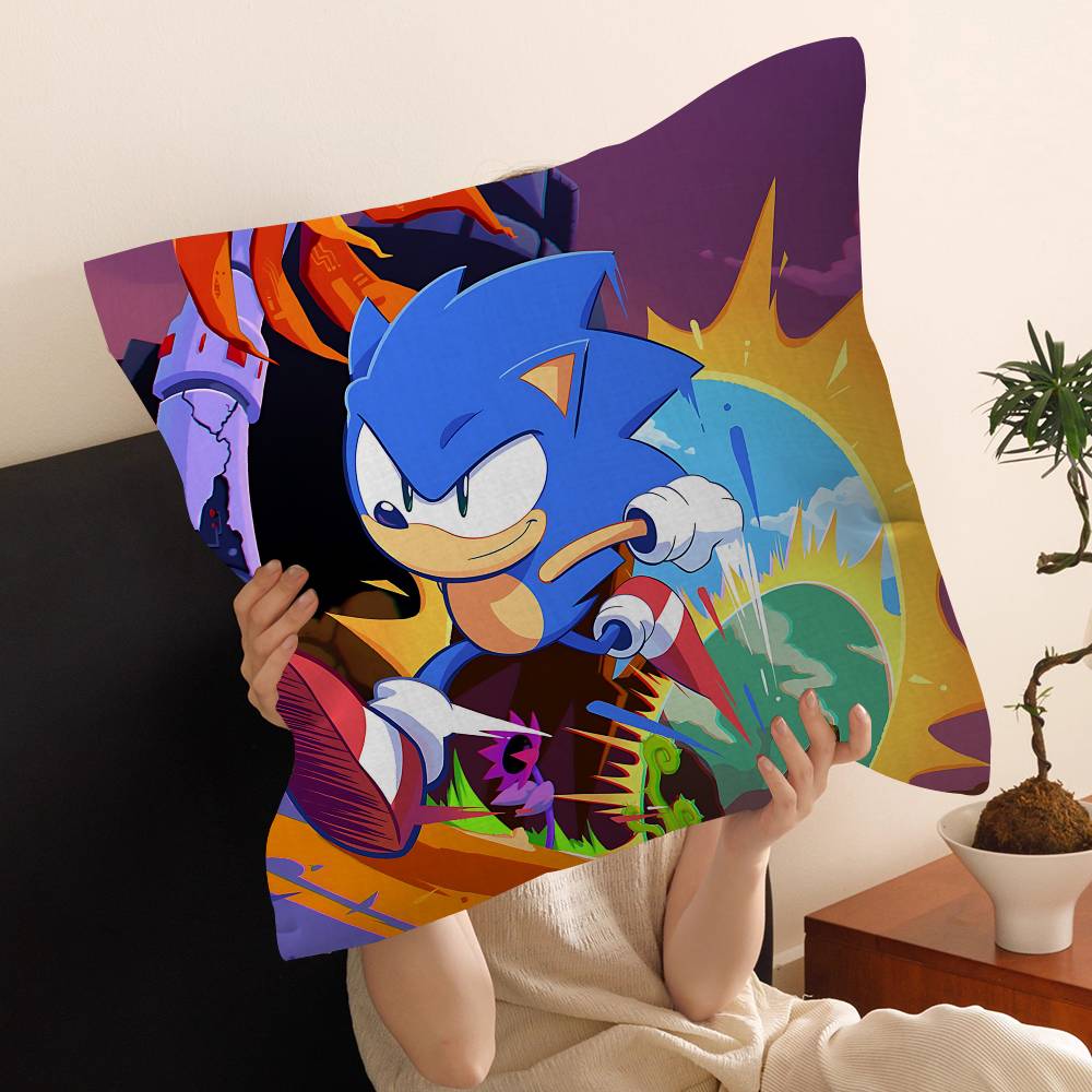 Classic Anime S-Sonic Cushion Cover Polyester Sofa Cushions Decorative Throw Pillows Home Decoration Pillowcover