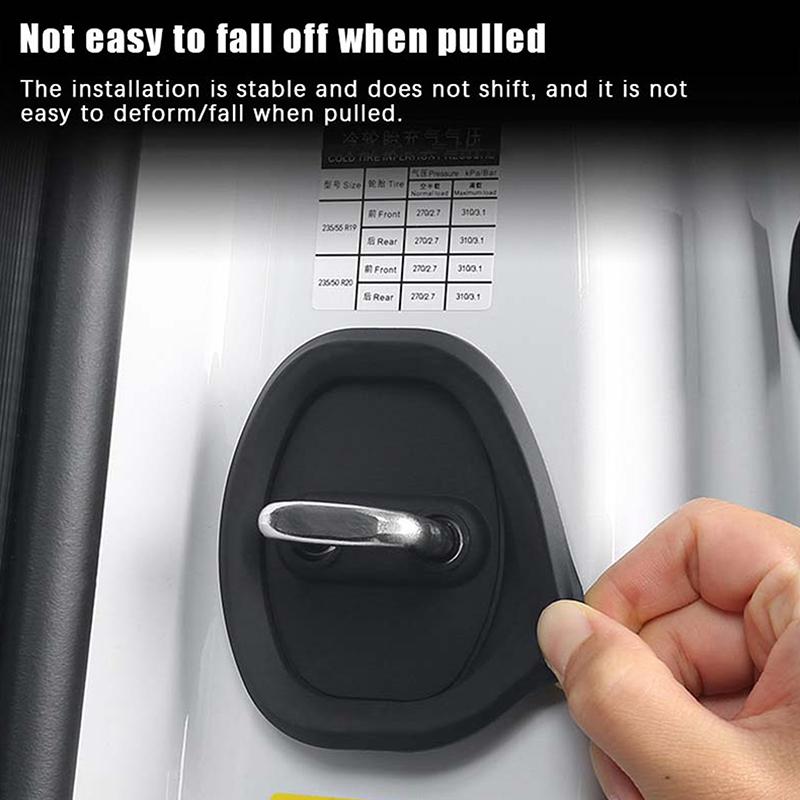 

2/4 шт. Крышка защелки замка двери автомобиля, водонепроницаемая, аксессуары для стайлинга автомобиля, универсальная силиконовая пряжка замка двери, защитный чехол от столкновений