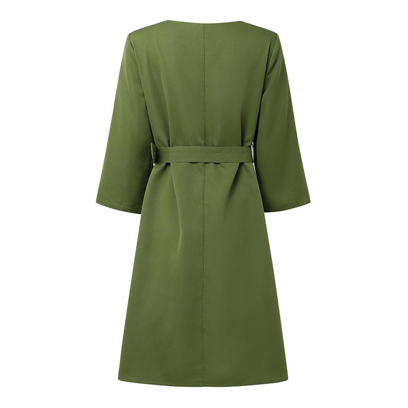ZANZEA Women Casual Round Neck 3/4 Sleeve Loose Dress