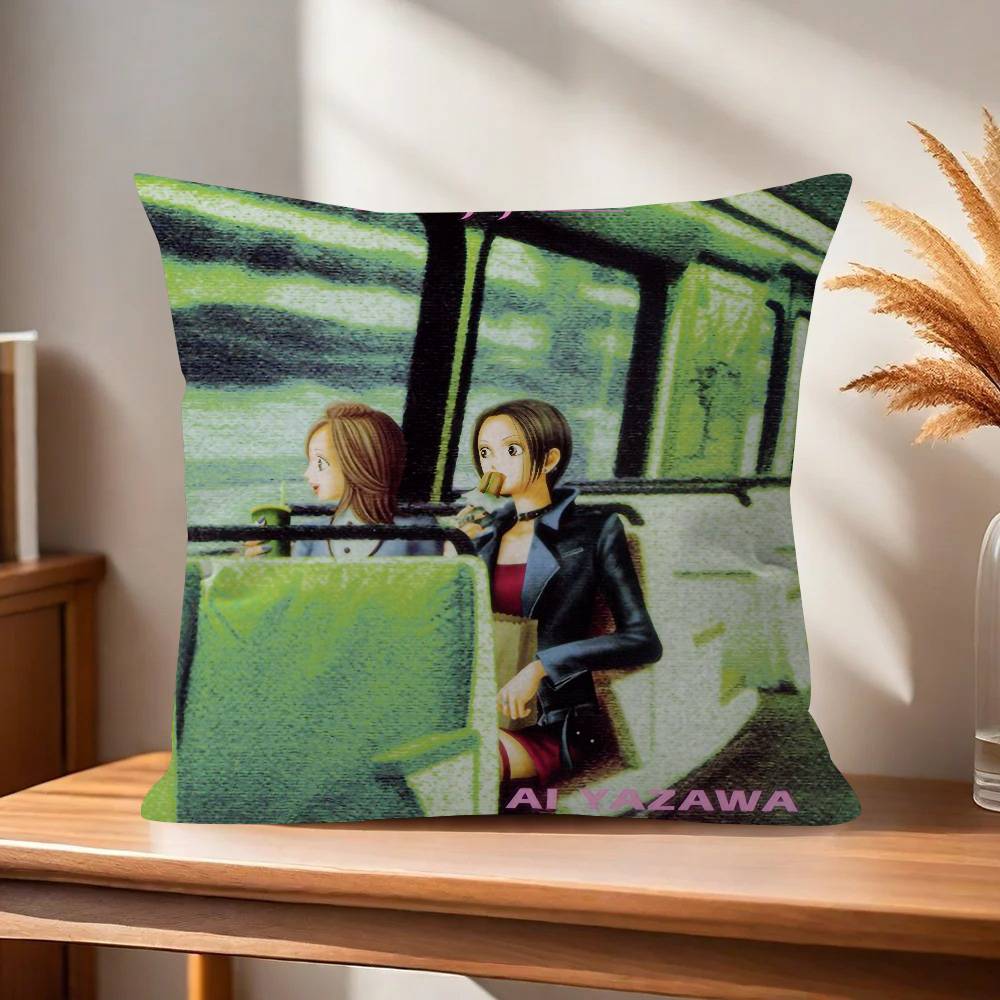 Classic Anime NANA Girl Pillow Covers Cartoon Sofa Decorative Home Doublesided Printing Short Plush Cute Cushion Cover