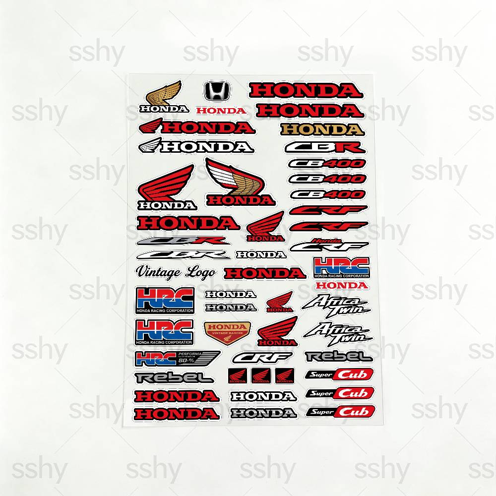 AQV1 For Honda Motorcycle Reflective Stickers Waterproof Decals for Helmet Scooter Fuel Tank Toolbox Racing 30x40cm