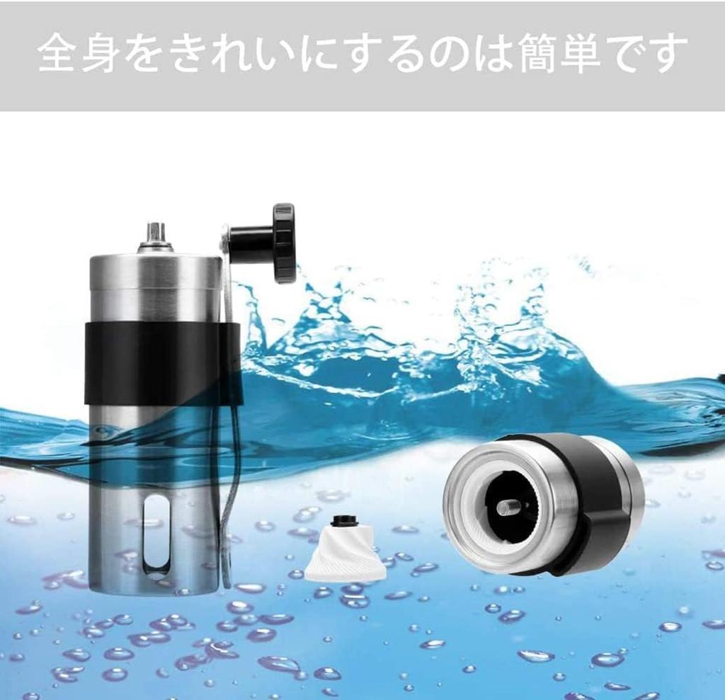 MOPCONY Mini Coffee Manual Coffee Bean Stainless Steel Adjustable Portable Kitchen Outdoor Camping Tool Grinder, Grinder, & Ceramic, Washable, Grit,