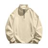 Yousheng Men Sweatshirt Half Zipper Stand Collar Long Sleeves Solid Color Pullover Mid Length Sport Casual Top Lightweight Clothes for Travel Office