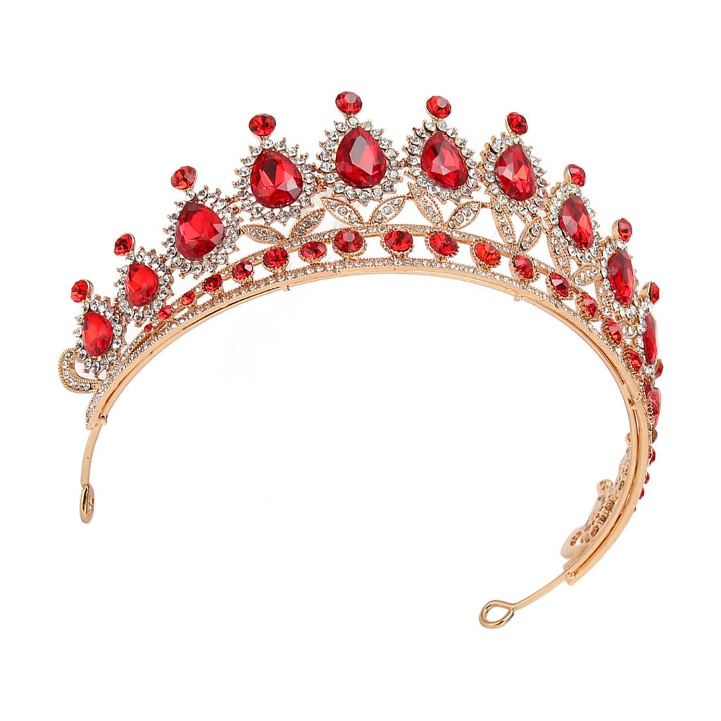 Crown Red Rhinestone Retro Semicircle Hair Accessories Crown for Wedding Party Prom