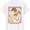 Patriotic Duck with Hot Dog and Flag Funny 4th of July USA T-Shirt Mens Womens Tees Top