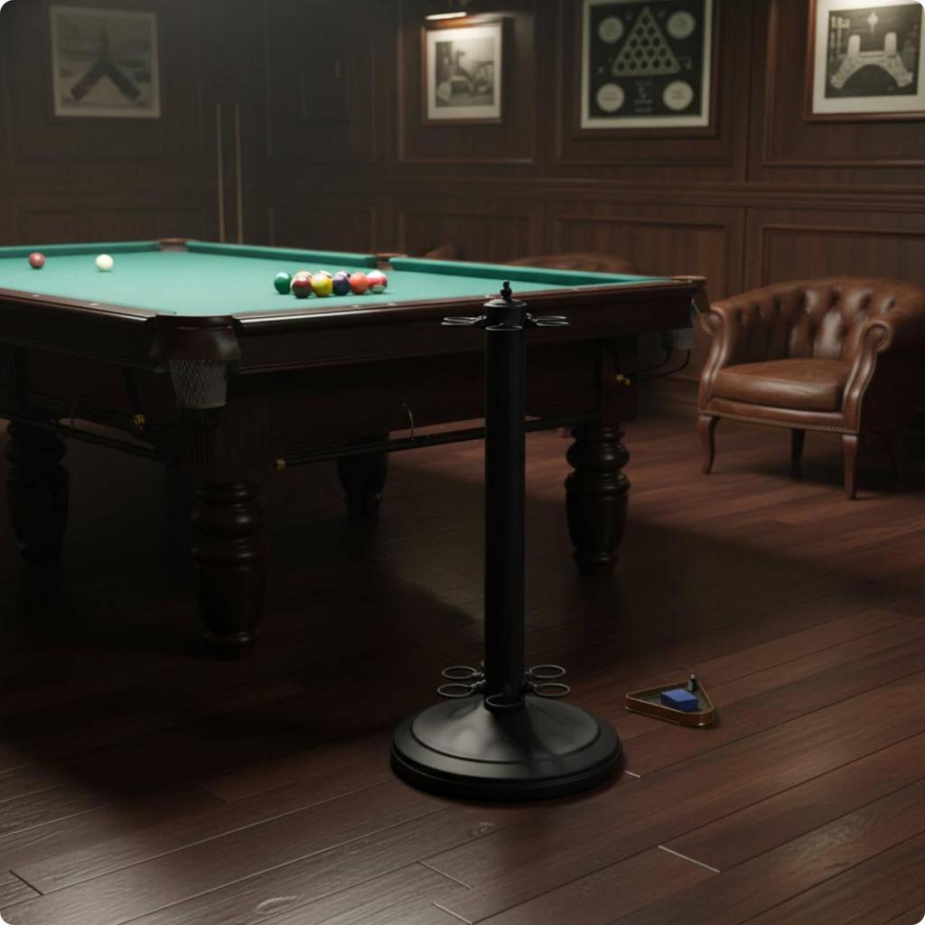 Upright Heavy Duty Billiard Cue Rack Metal 6 Slot Stand Pool Holder for