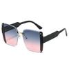 New Luxury Leopard Gradient Square Sunglasses Women Retro Trend Rimless UV400 Protection Fashion Brand Design