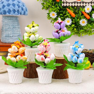 New Easter Egg Flower Potted Decoration Foam Simulation Spot Egg Flowerpot Scene Decoration Home Decoration