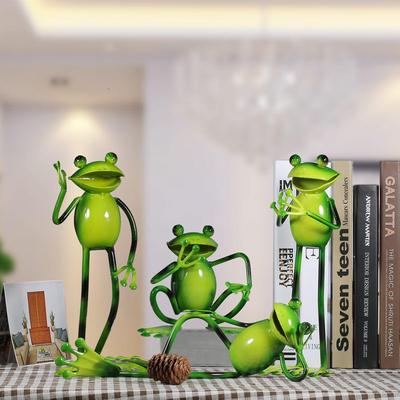 Metall-Skulptur Mouth-Covered Frosch Einrichtungs Artikel Handwerk