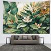 Flower And Green Leaf Oil Painting Tapestry Wall Hanging Minimalist Art Bohemian Bedroom Living Room Home Decor