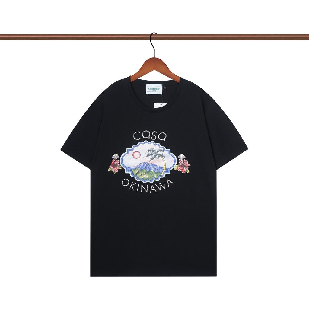 Casablanca 23 Frühling und Sommer Neuheit Fantasie Tor Sternenhimmel Schloss Casa Buchstaben Logo Kurzarm Partner T-Shirt