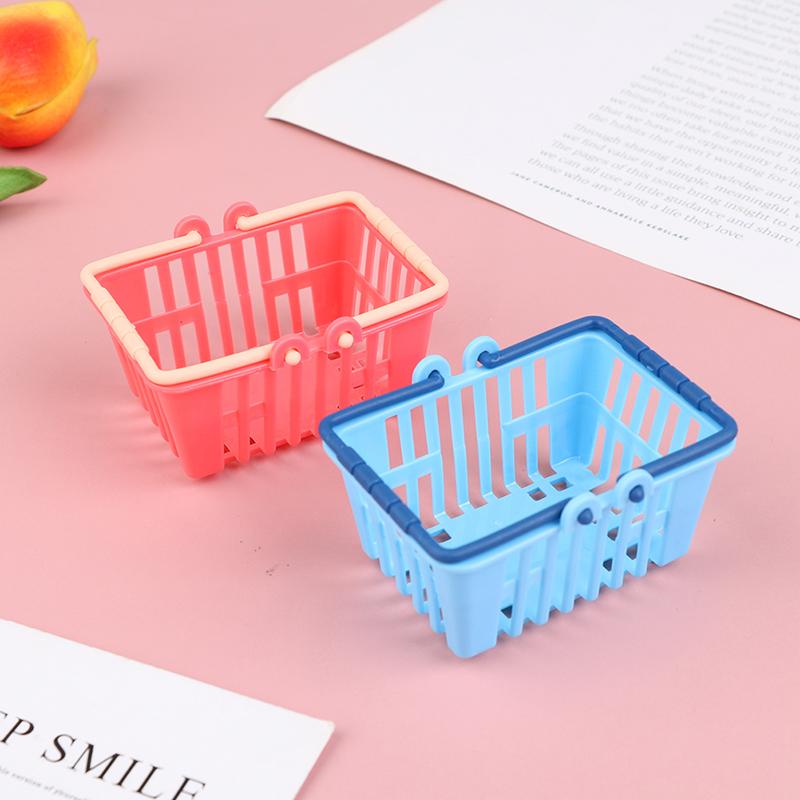 Shopping Basket Toys Kids Mini Supermarket Shopping Hand Basket Model Dollhouse