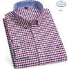 100% Reine Baumwolle Oxford Hemden für Herren Langarm Kariertes Hemd Gestreiftes Männliches Business Karriertes Rotes Hemd Herren Designer Kleidung 7XL