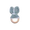 100% Cotton Baby Bunny Ear Teether Rabbit Beech Wooden Rattle Teether Safe Organic Wooden Ring Nursing Training Teethers Toy