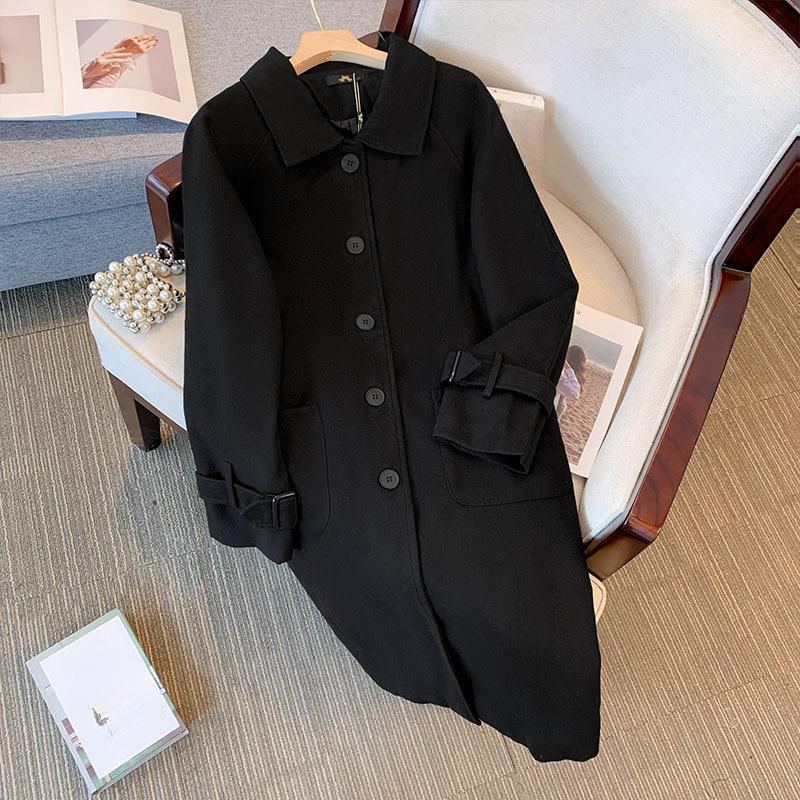 Podzimní a zimní dámská tvídová bunda nadměrných velikostí Trenčkot Hepburn Style Coat