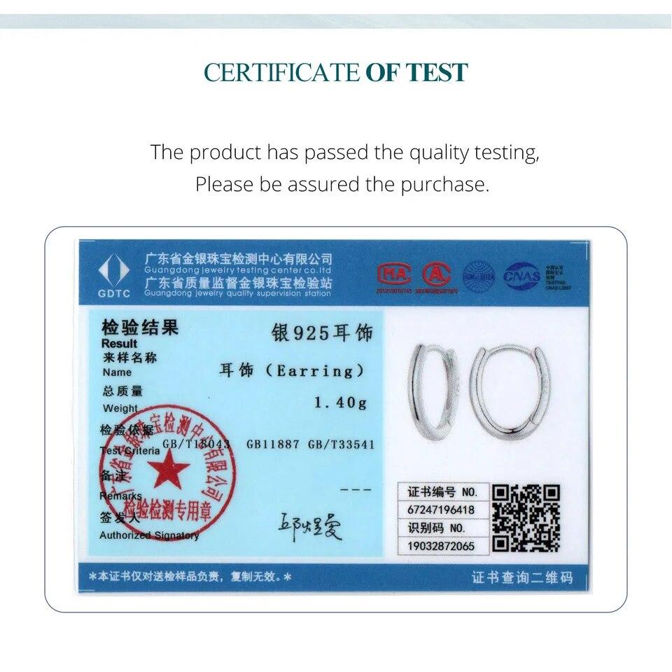 BAMOER Genuine Sterling Silver 925 Classic Oval Hoop Earrings for Women 2 Color Tiny Hypoallergenic Earrings Fine Jewelry