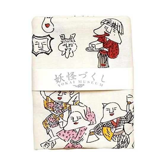 Japanese Traditional Crafts Kyoto Small Items Double Gauze Tenugui Towel "Yokai-zukushi" (Monster Collection) by Goichi Yumoto, "Jinmen Zoshi"