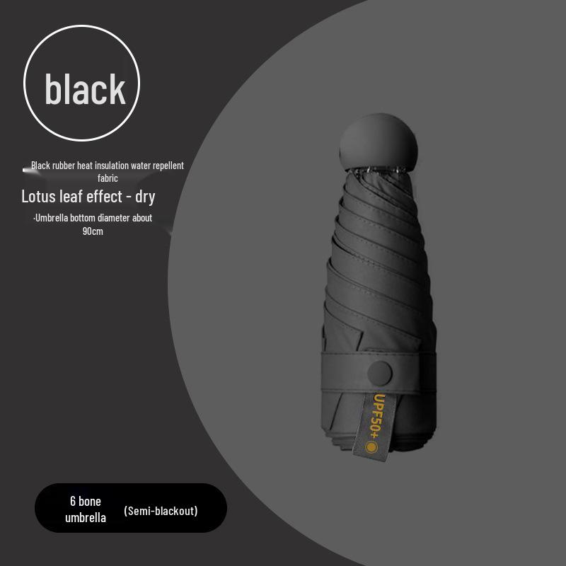 Lätt UV-skyddande Kapselparaply - Bärbart Dubbelanvändningssolskydd för Kvinnor, Soliga och Regniga Dagar