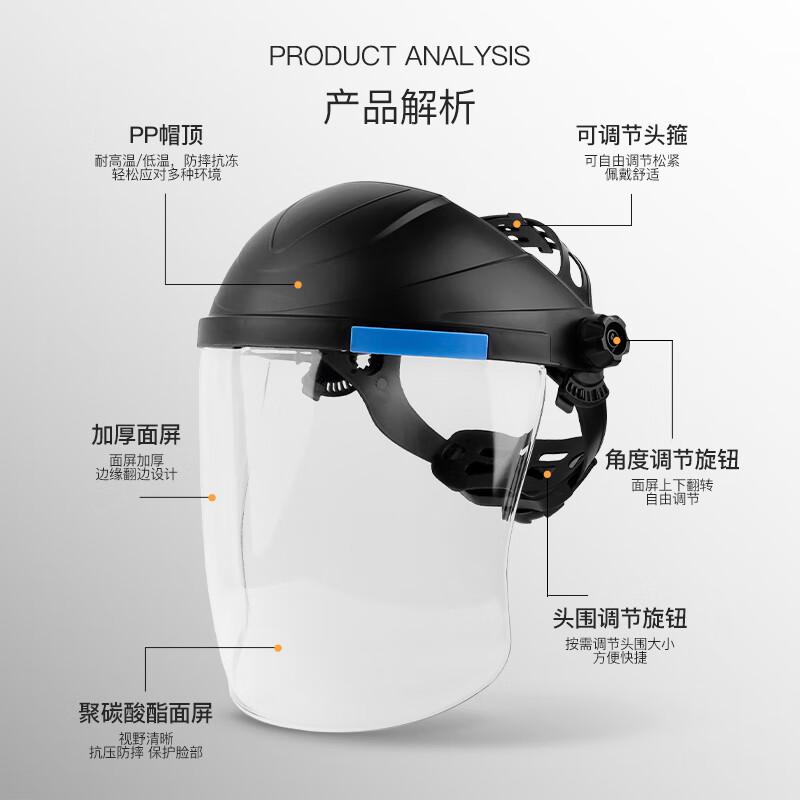 Industrial Safety Head-Mounted Face Shield One Size