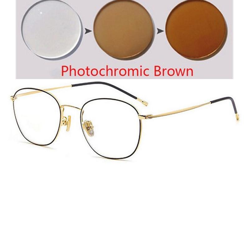 Metal Anti-Blue Light Computer Glasses Women Men 1.56 Aspherical Myopia Lens Prescription Eyeglasses 0 -0.5 -0.75 -1.0 To -6.0