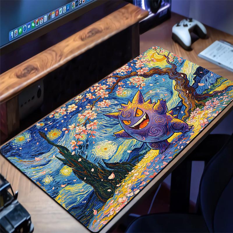 Mouse Pad Pokemon Pikachu Gengar Cherry Blossom PC Computer Gamer Rug Gaming Accessories Mousepad Keyboard Desk Mat Carpet