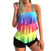 Ruffle Flounce Bathing Suit Fashion Two Pieces Tankini Swimsuit Summer  Top Swimwear with Boyshorts for Women Female