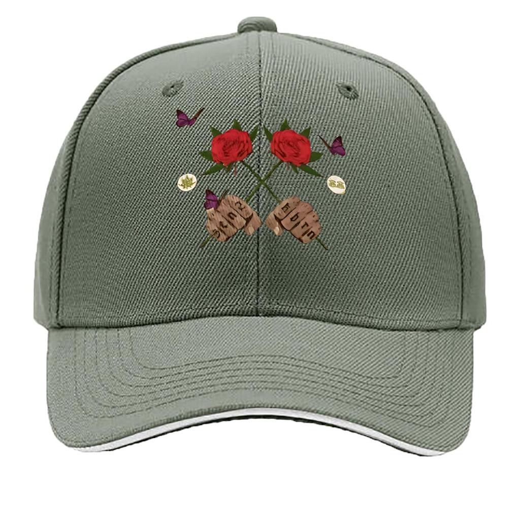 Artificial Red Rose Home Decor With Butterflies Wooden Accents Hip Hop hat Fashion Outdoor Sports Sandwich Baseball Cap