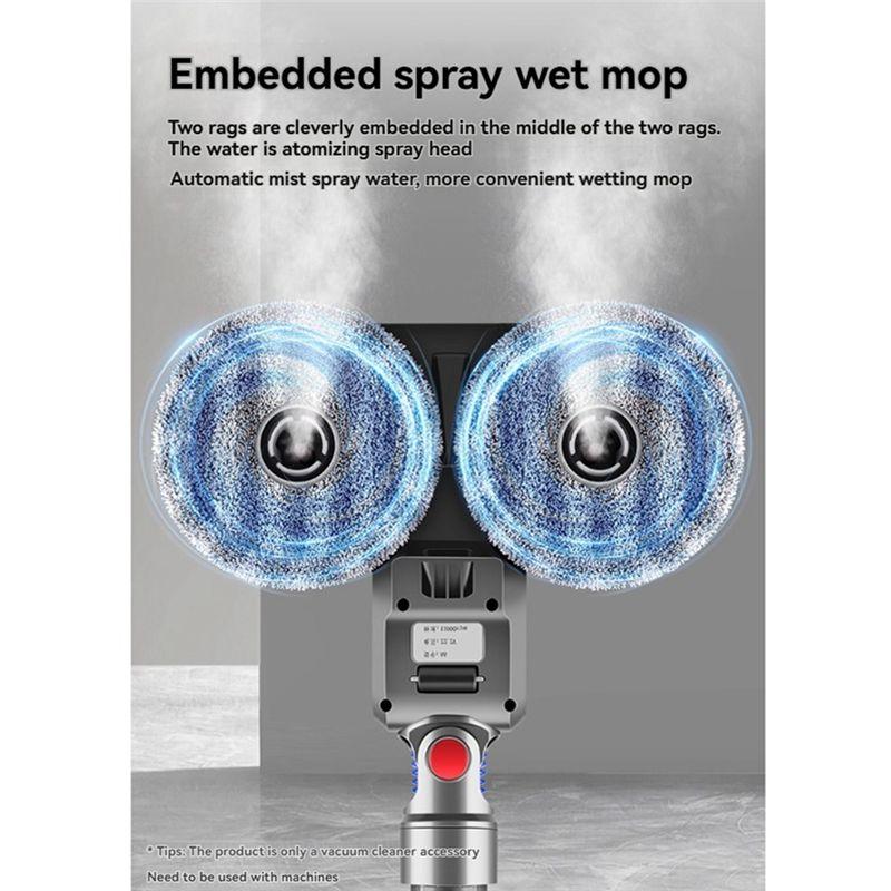 AEE2-Electric Mop Attachment For Dyson V7 V8 V10 V11 V15 Vacuum Attachment With 4 Mop Pads Dry And Wet Floor Mop Head