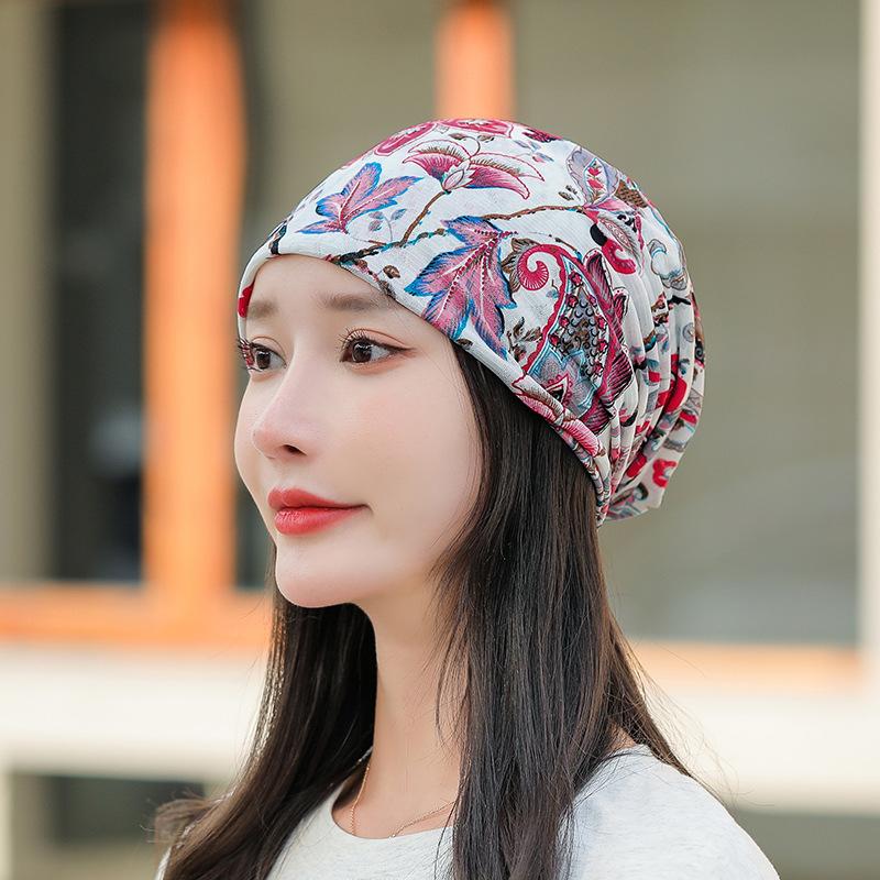 Spring And Summer Package Set Turban Cap Fashion Printing Bald Head Chemotherapy Cap Thin Section Pregnant Woman Monthly Hat Women's Hat