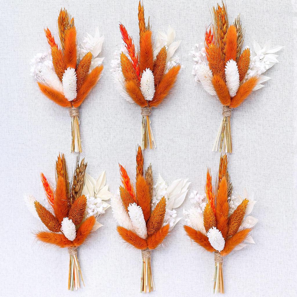 Dried Flowers Mini Bouquet Fingertip Bouquet Small Bouquet Indoor Home Window Decoration Flower Small Bouquet Gift 6 Bouquets/Box