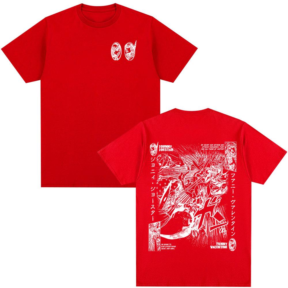 Anime JoJo Bizarre Adventure Johnny Joestar Funny Valentine Camisetas Ropa para Hombre Mujer Moda Casual Camisetas de Manga Corta