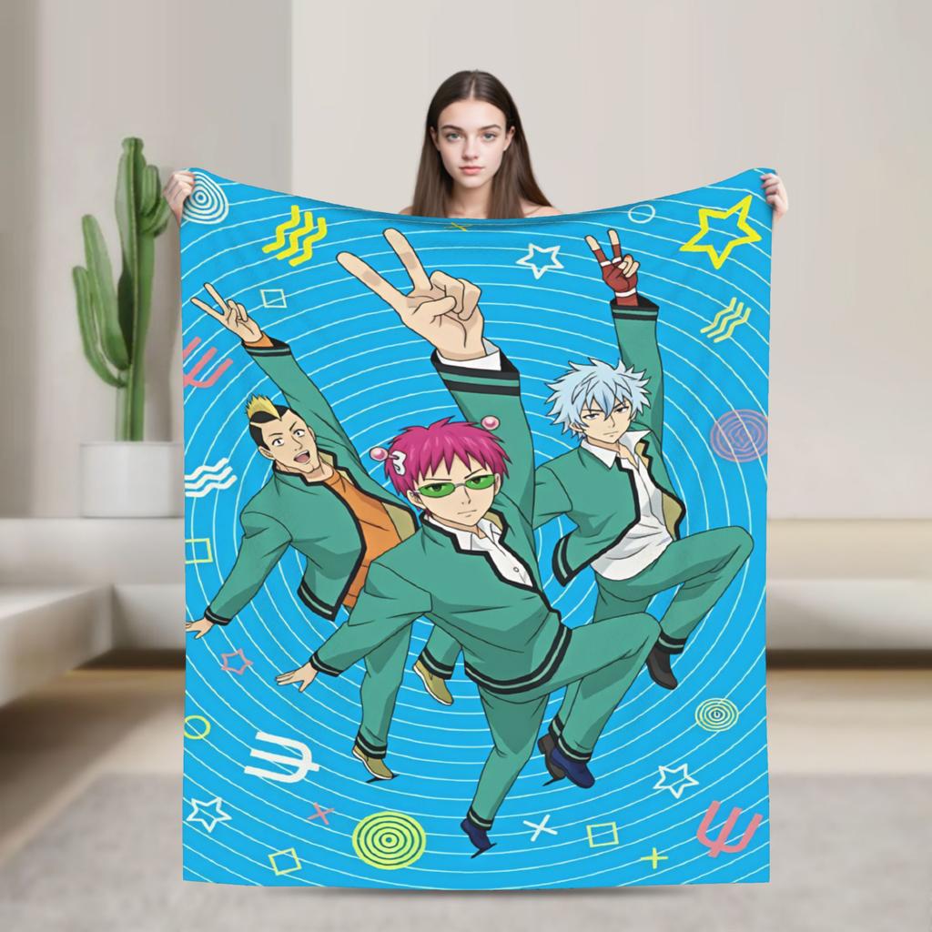 The Disastrous Life of Saiki K Super Soft Blanket Travel Plush Throw Blanket Fashion Home Decor Flannel Bedspread Sofa Bed Cover