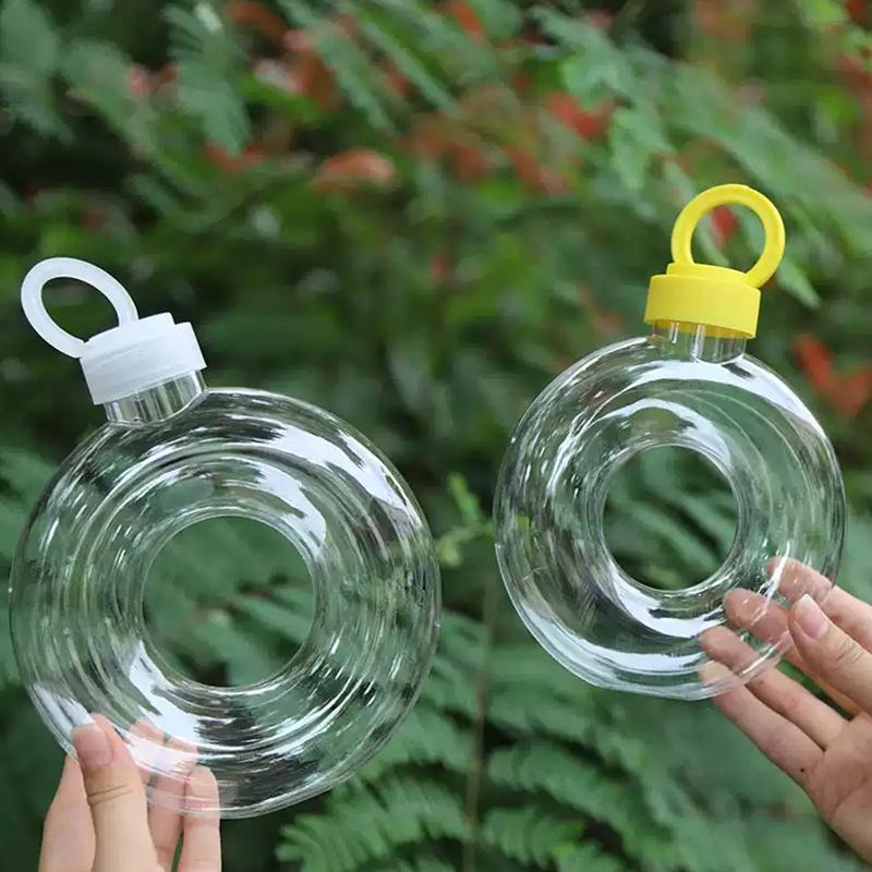 350Ml Cute Donut Kids Water Bottle Leak-Proof Travel Cup Children Anti Fall Transparent Drinking Bottle Sports Water Bottle