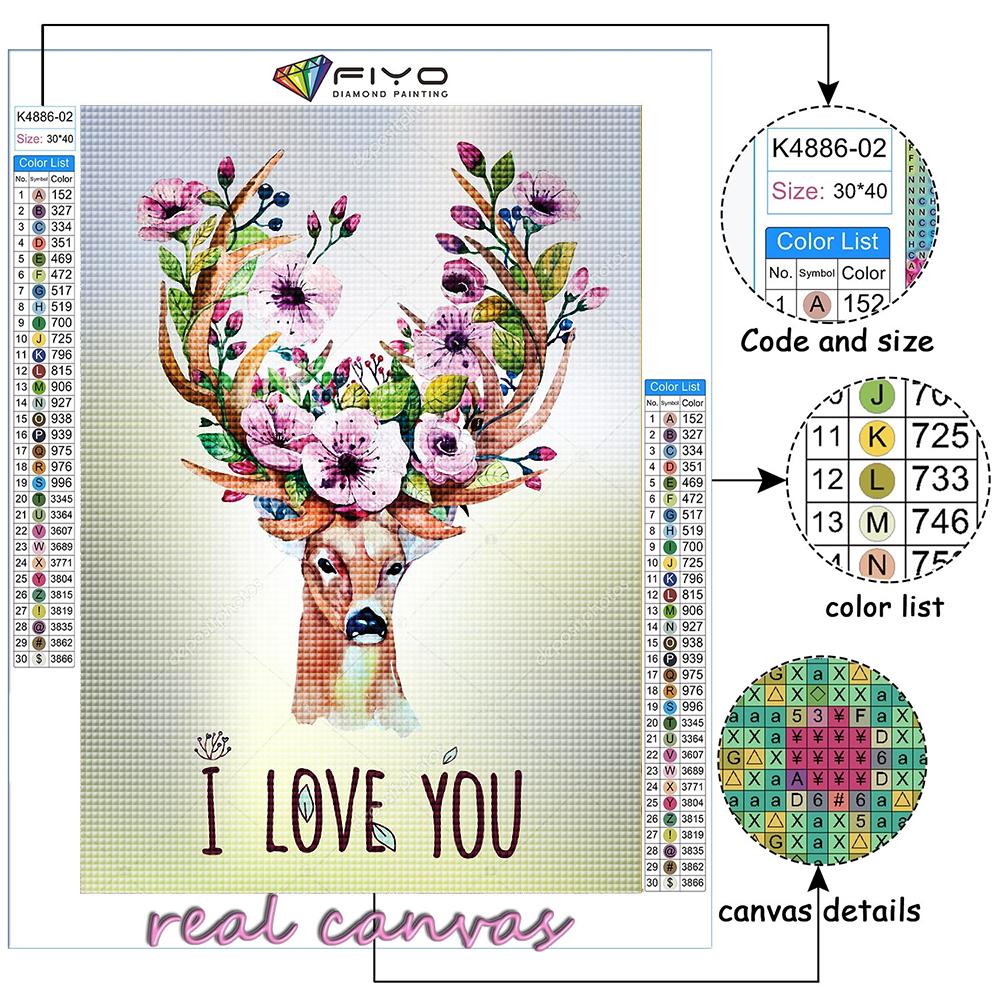 Diamond Painting CaColorful Animal Deer Embroidery Cross Stitch Rhinestone Home Decor