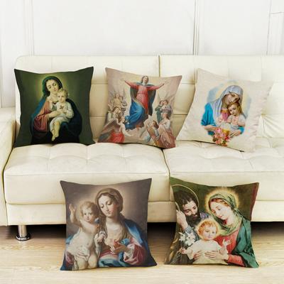 Virgin Mary Cushion Cover MotherDay Gift Throw Pillow Case Christianity Worship Home Decorative Pillow Cover Funda De Cojin Case