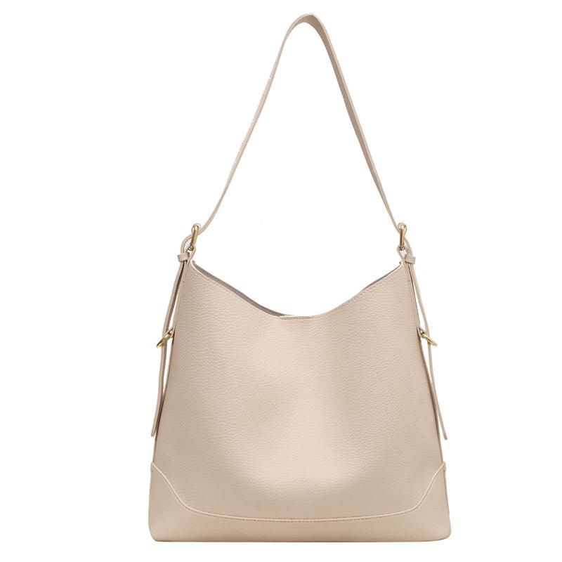 

Большая зимняя женская сумка-тоут через плечо - Универсальная одноплечевая сумка в стиле ретро-ведра с большой вместимостью грязно-белый