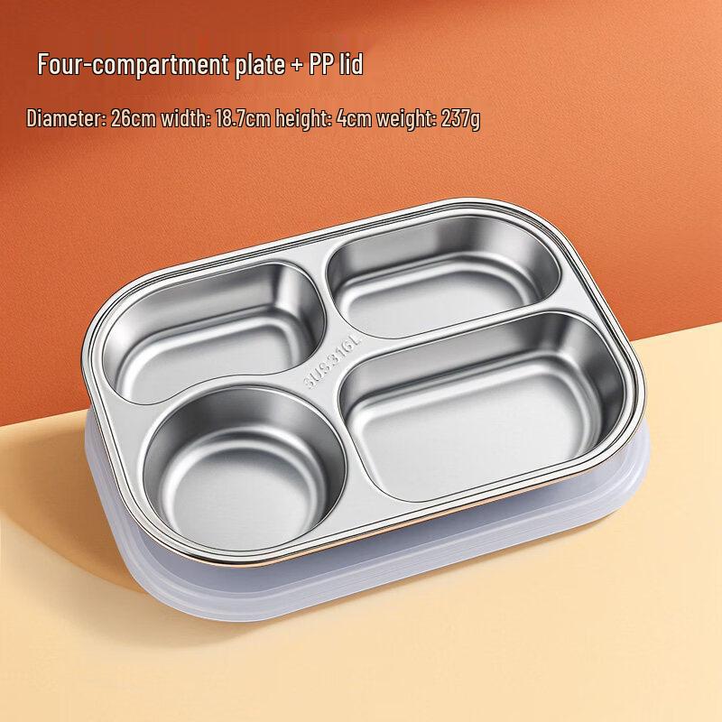 316 Stainless Steel Compartment Meal Tray