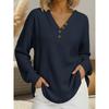 Autumn and Winter New Style - Fashionable Casual V-neck Button-up Long-sleeved