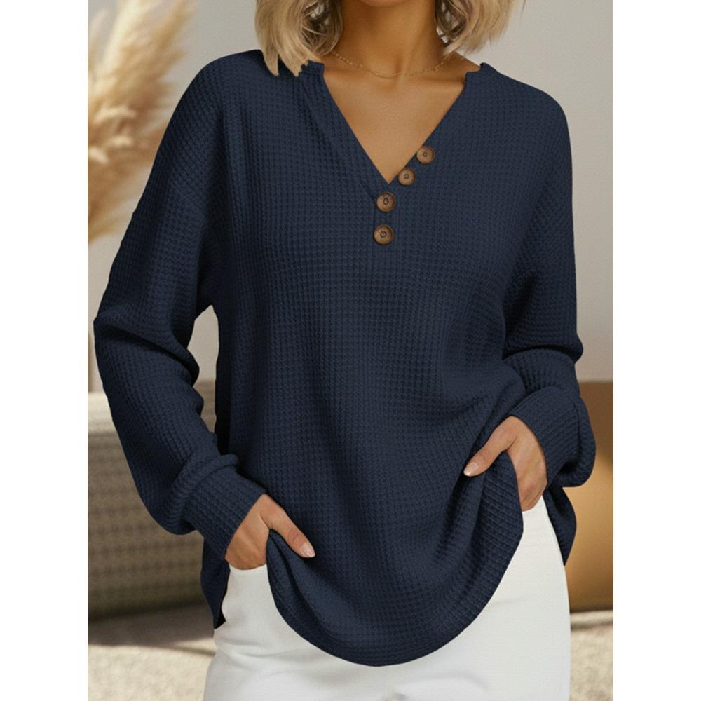 Autumn and Winter New Style - Fashionable Casual V-neck Button-up Long-sleeved