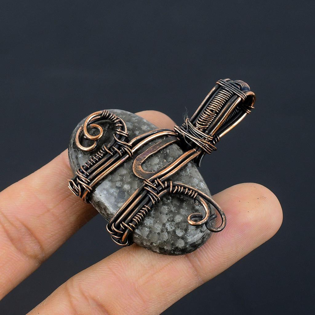 Stingray Coral Pendant, 999 Copper Wire Wrapped Gemstone Jewelry, Handmade Pendant, For Mother Day