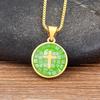 Nidin Fashion Female Cross Pendants Shell 6 Colors Gold Plated Jesus Chain Necklace Jewelry For Men Women Wholesale Dropshipping