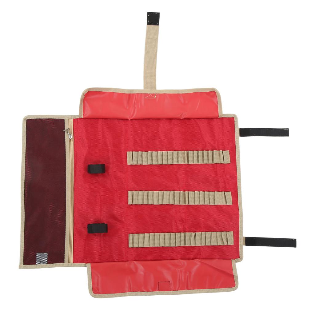 Tent Stake Storage Bag Simple Handle Design Mesh Pocket Oxford Cloth Tent Pegs Camping Hammer Store Pack Red
